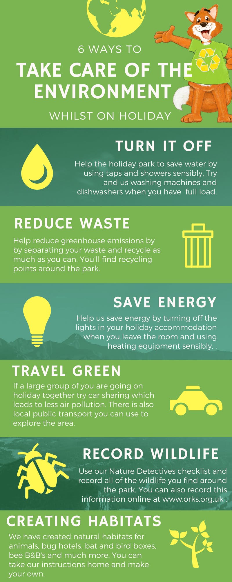 Caring for the environment whilst on holiday