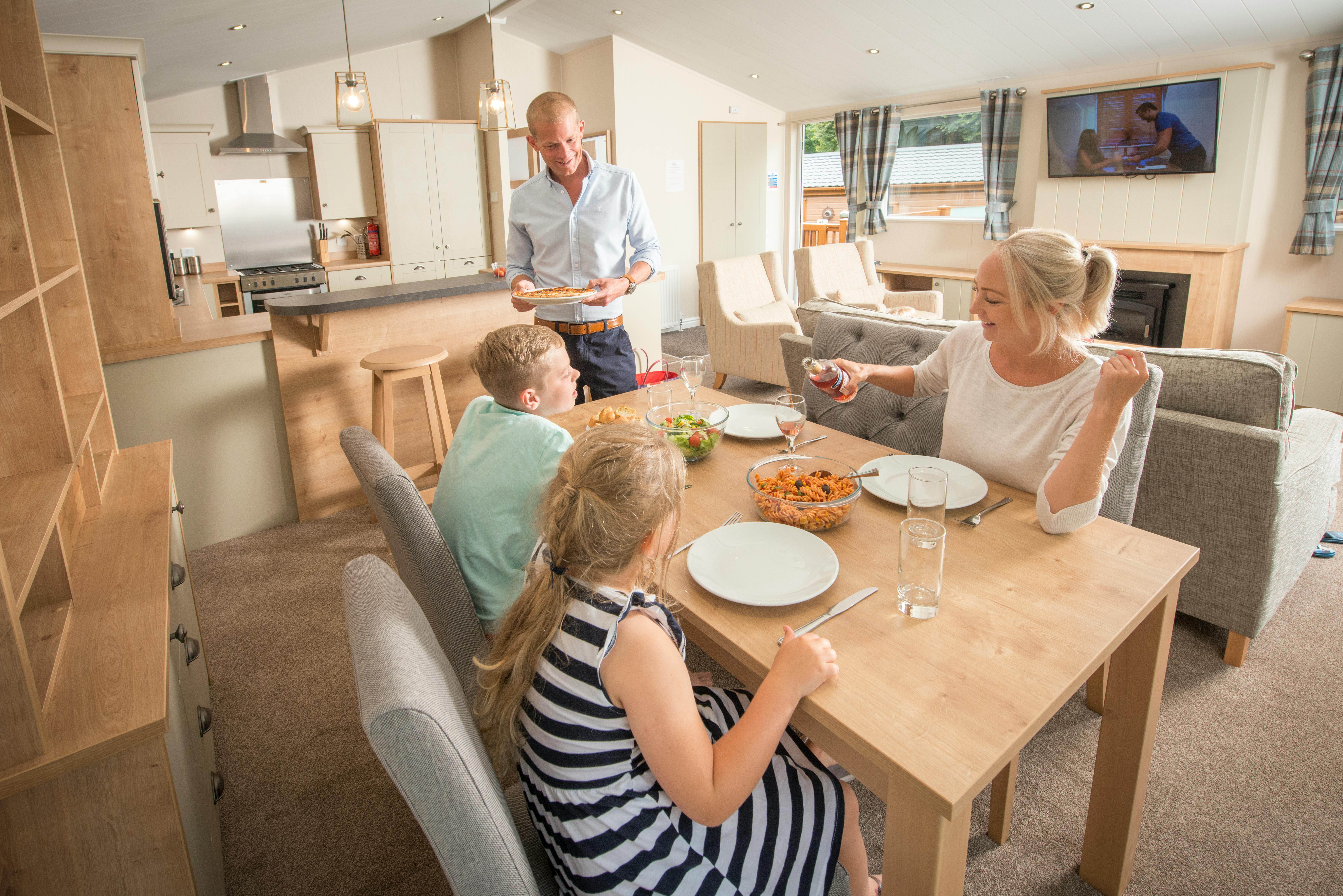 Family in lodge