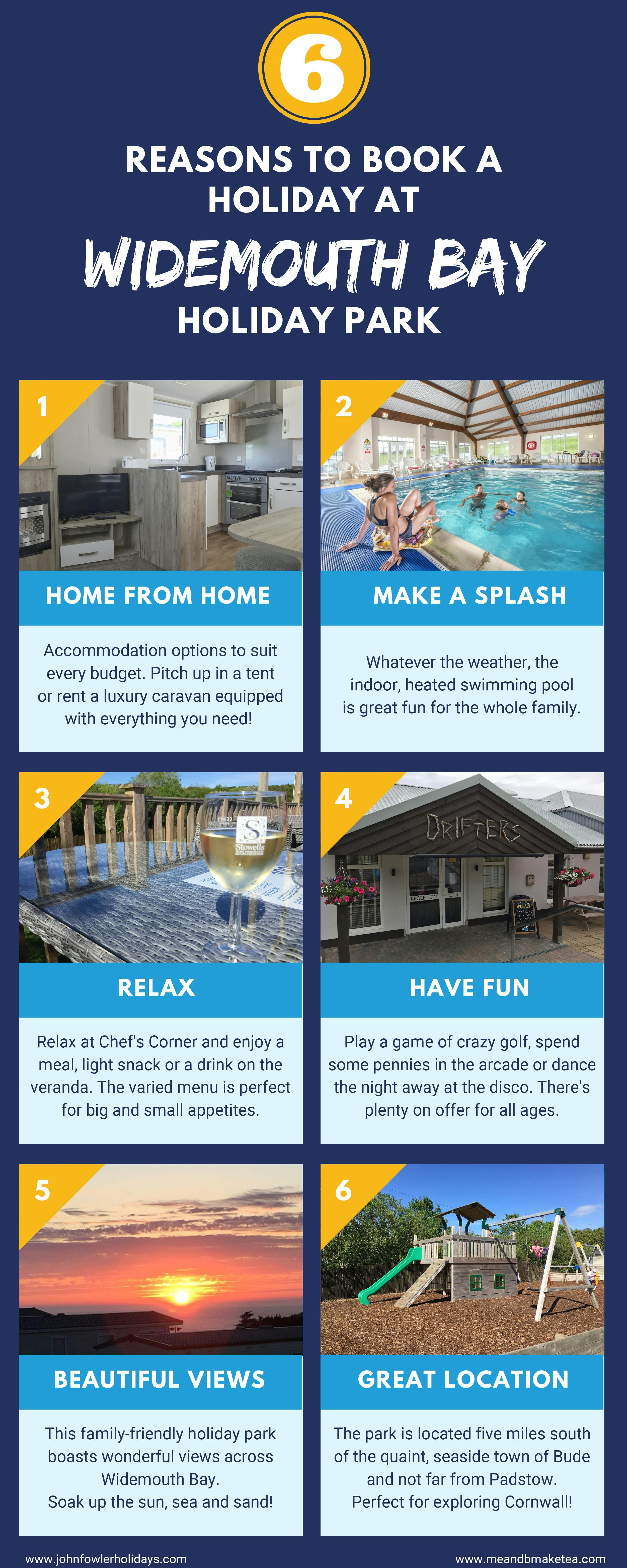 6 reasons to book a holiday at Widemouth Bay Caravan Park | John Fowler Holidays Infographic