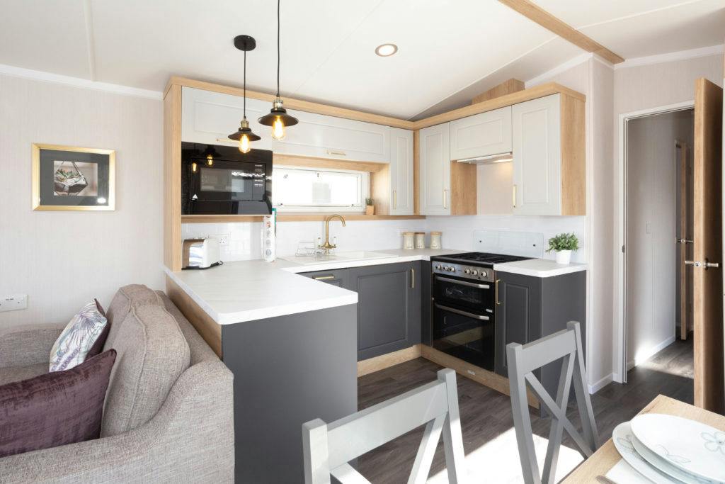 Kitchen ¦ 2 bedroom platinum caravan with hot tub