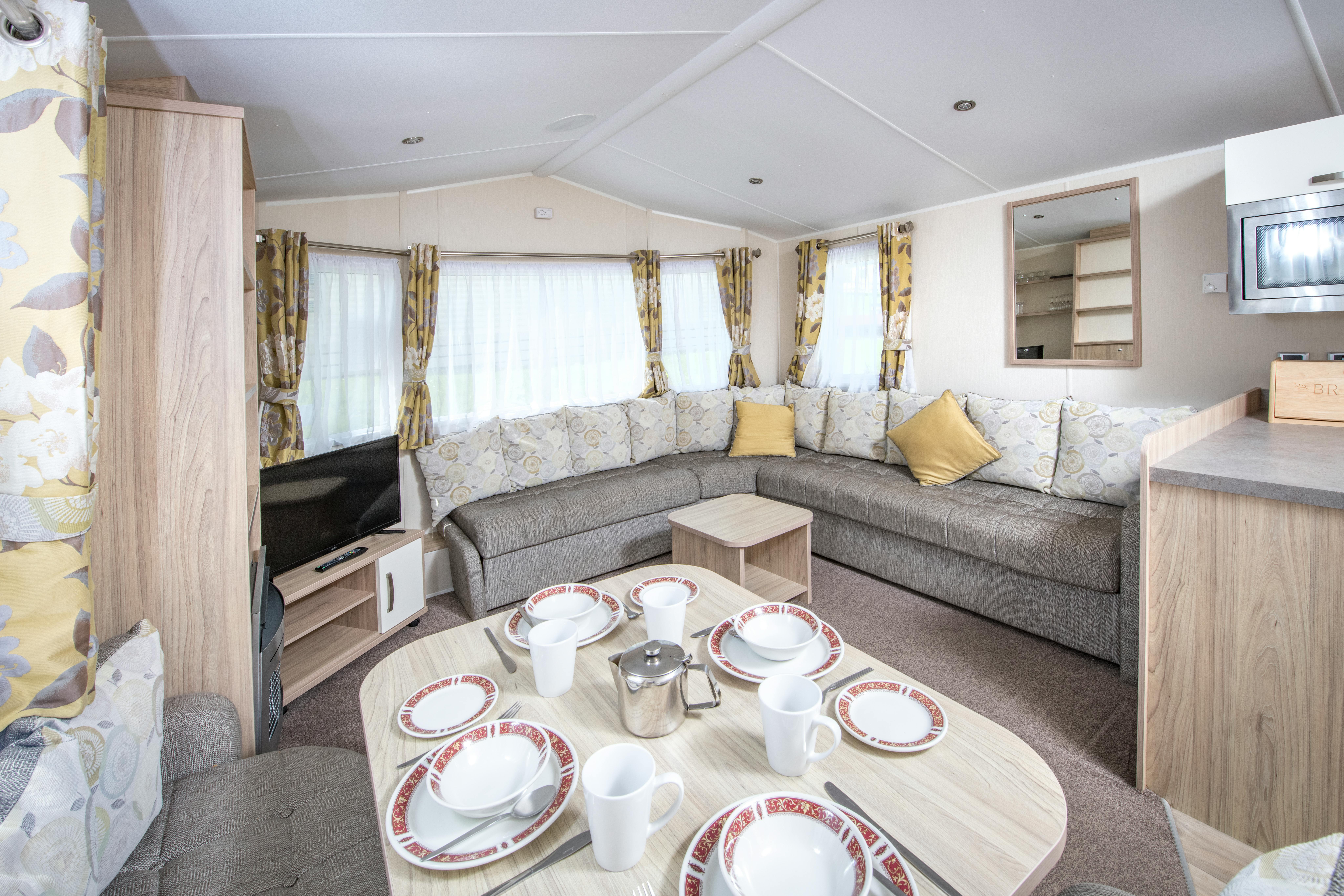 2 bed silver caravan kitchen