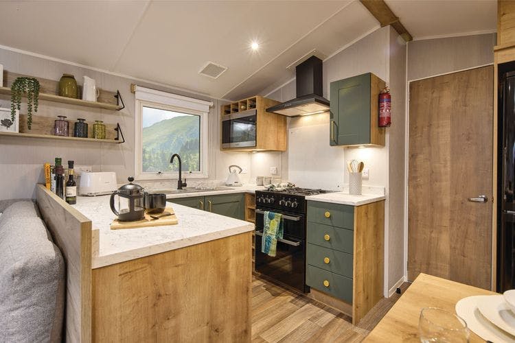 Bold green cabinets
