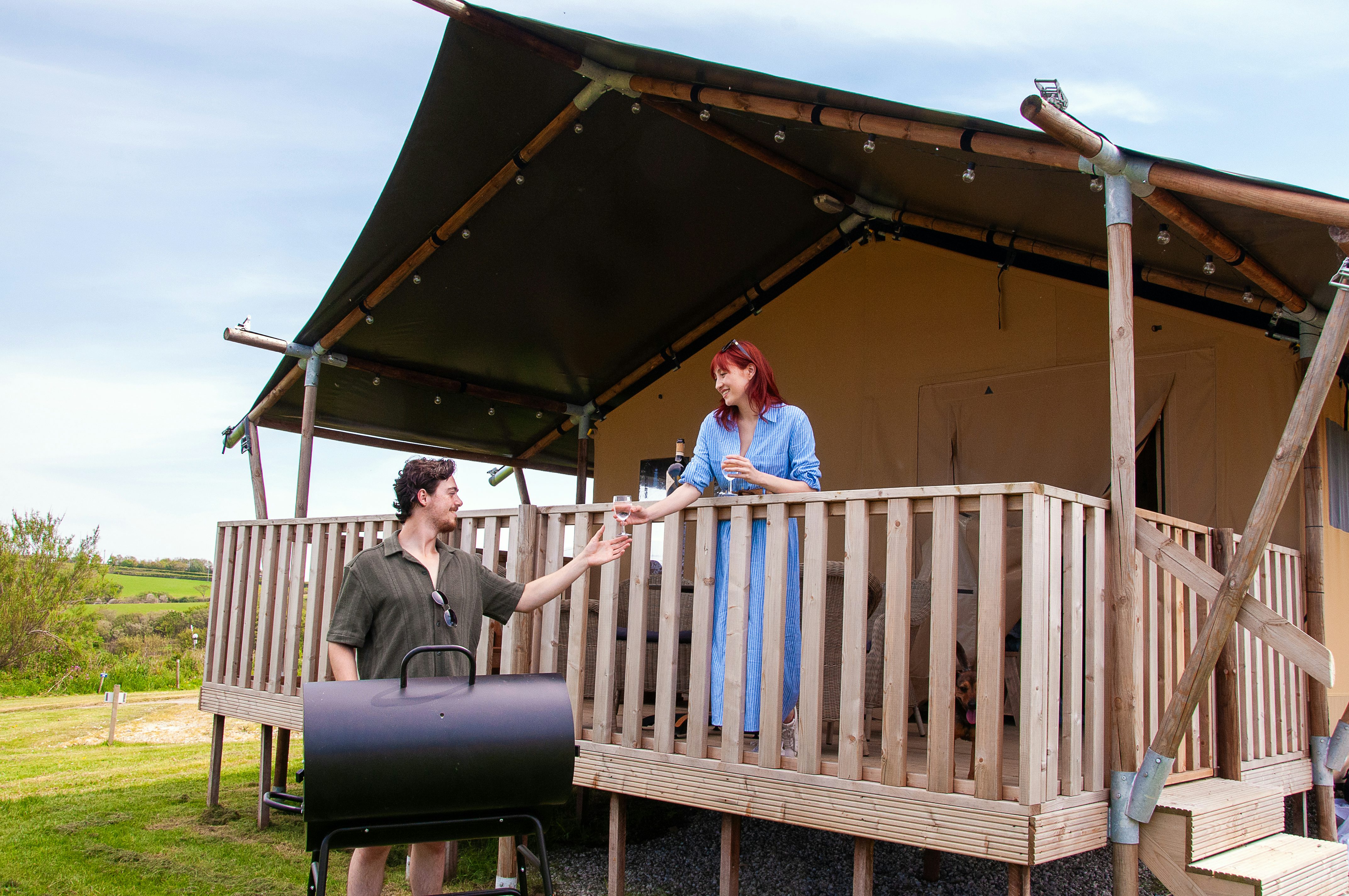 Glamping holidays in Cornwall. Family glamping Cornwall. Pet-friendly glamping in Cornwall.