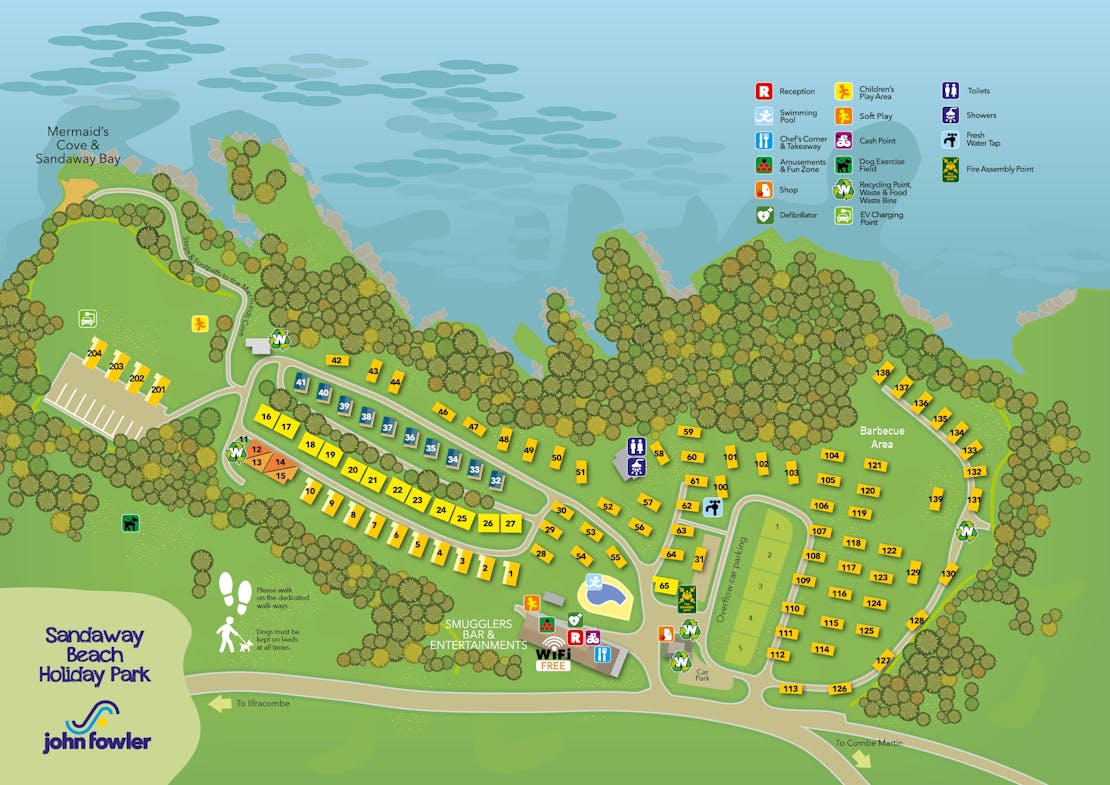 Sandaway Beach Holiday Park Map