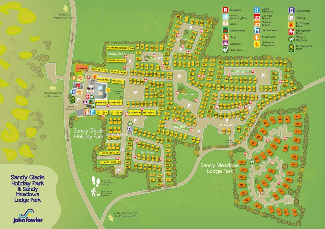 Sandy Glade Holiday Park Map