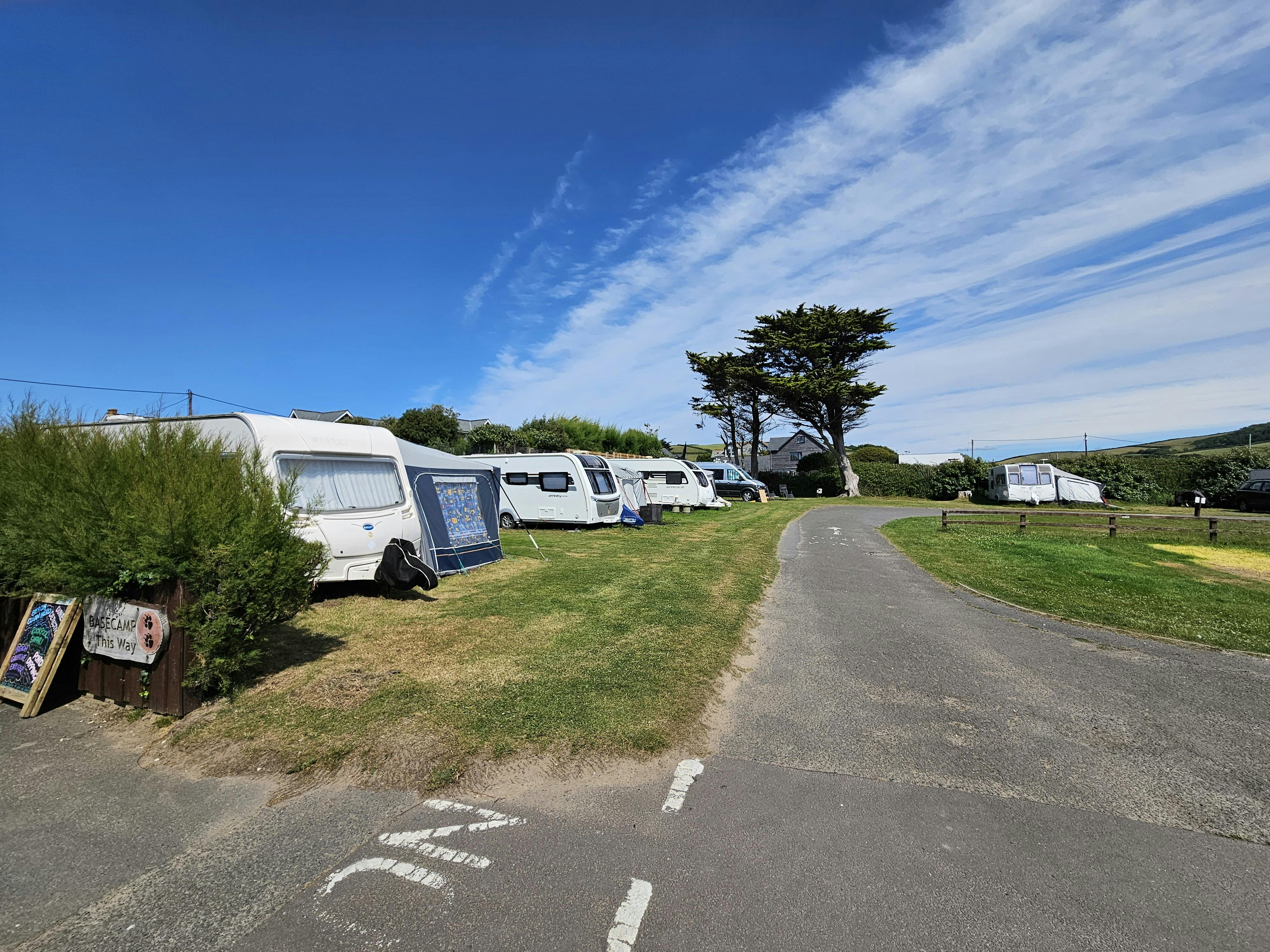 Tourer & motorhome electric grass pitch at Ruda