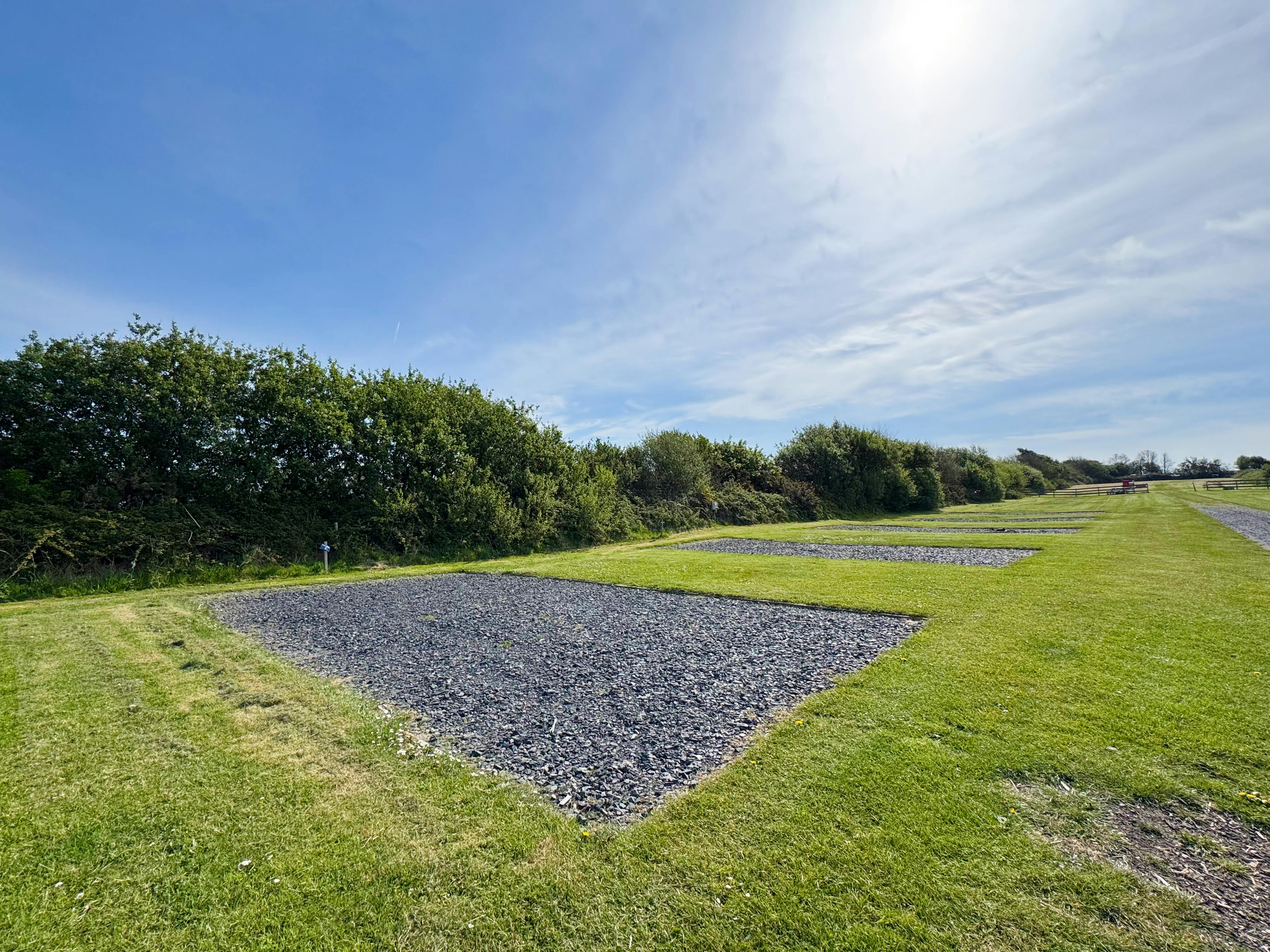 Electric pitch on hard-standing for tourers, motorhomes & campervans at Widemouth